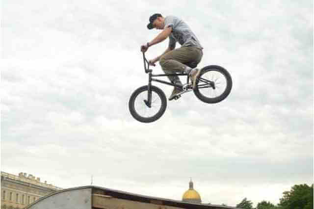 BMX bike stunt