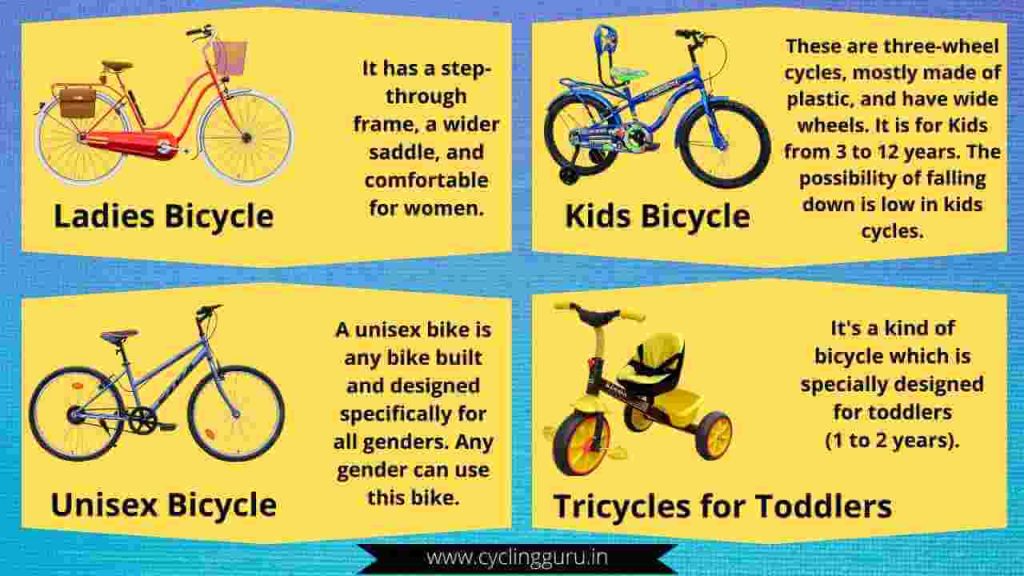 type of bicycles according to age