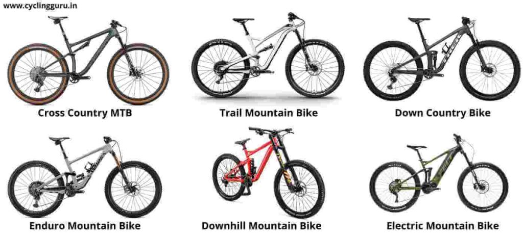 types of mountain bikes