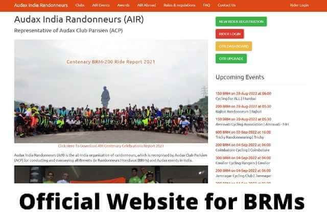 Audax India Randonneurs official website