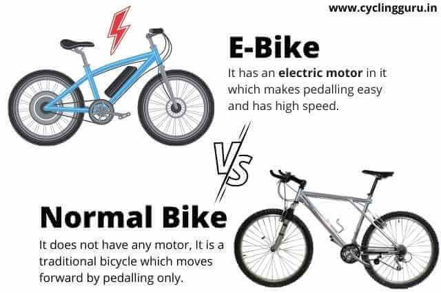 difference between electric bicycle and normal bicycle