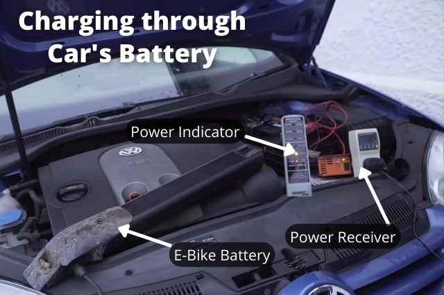 ebike battery charging using car's battery