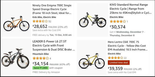 price of e cycle