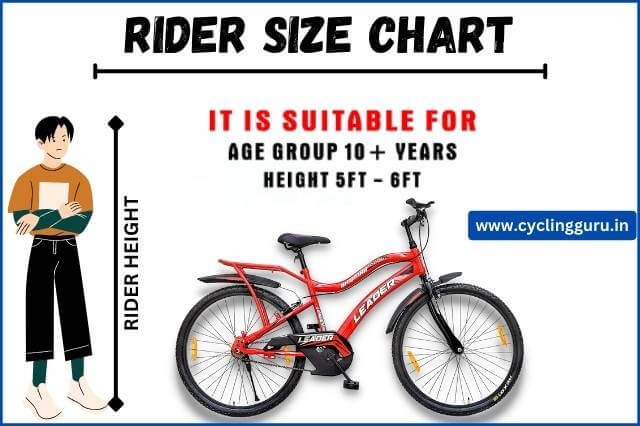 leader cycle size chart guide
