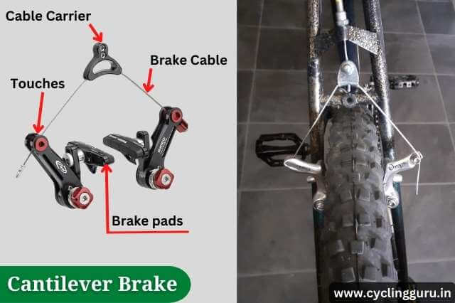 cantilever brake in bicycle