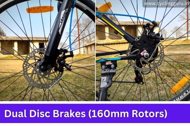 dual disc brakes on leader 700c hybrid cycle