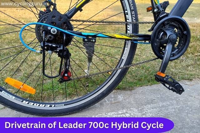 Leader 700c hybrid bike drivetrain review