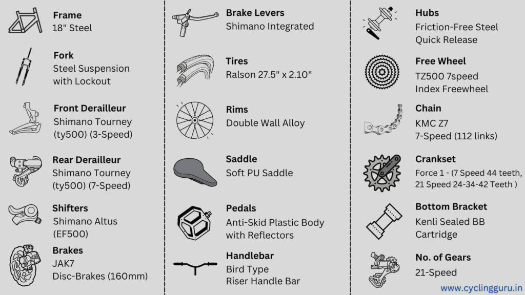 shillong 27.5t mtb technical specifications