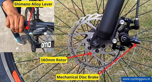 dual disc brakes in omobikes shillong mtb