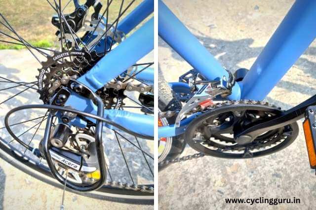 derailleurs of OMO alloy hybrid bike review