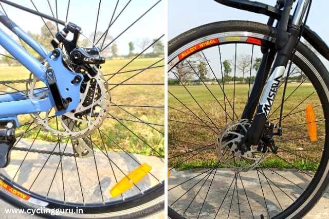 omo hybrid bike disc brakes