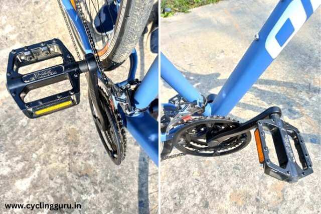 alloy pedals on omo hybrid bike