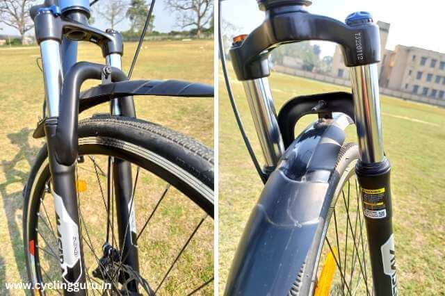 Zoom suspension fork in Omo alloy hybrid bike